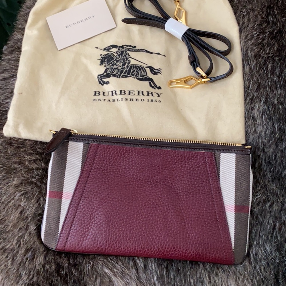 Burberry Burgundy and Brown Crossbody Bag - Picture 6 of 10
